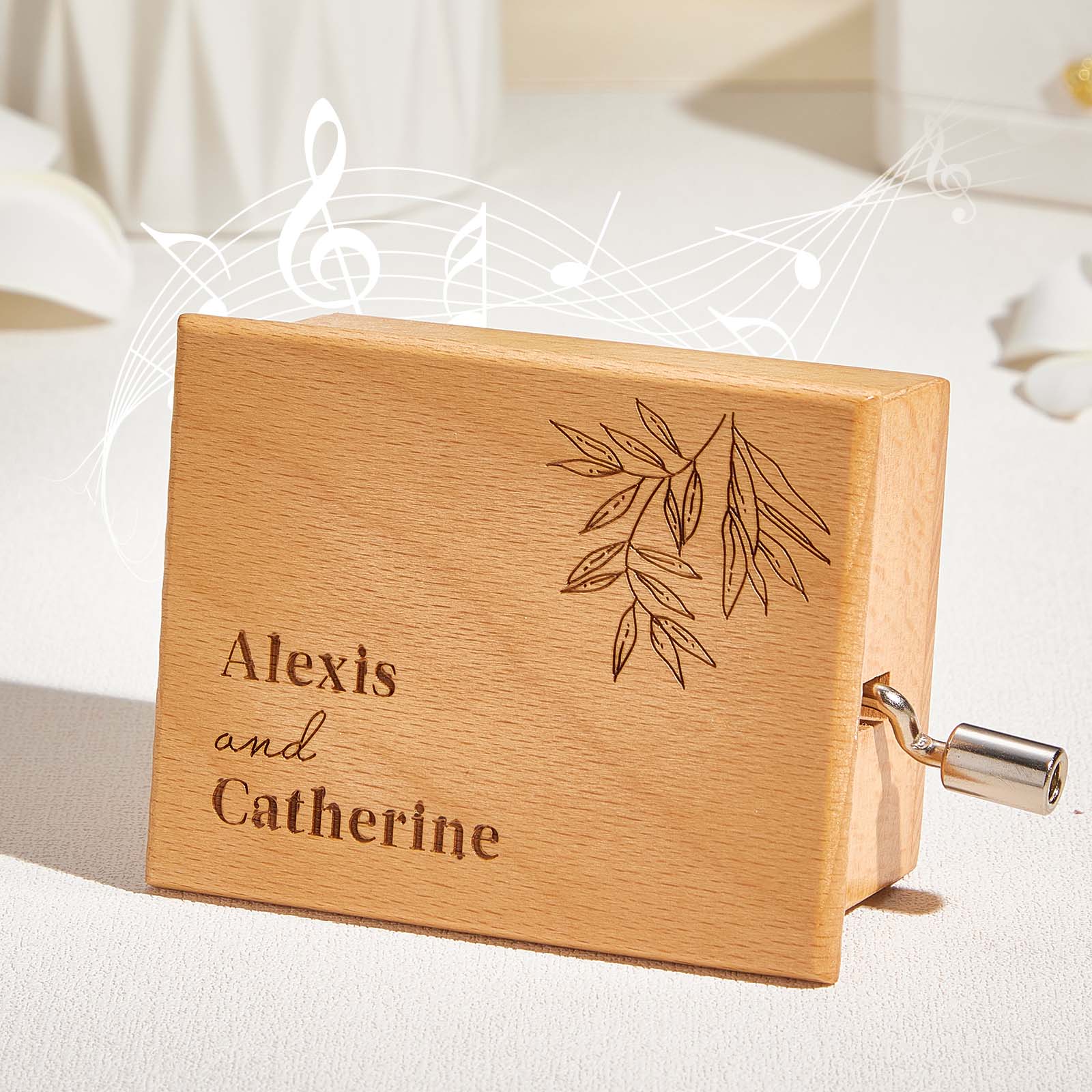 Custom Text Hand-Cranked Paper Strip Music Box – 15-Note Movement with 2 Pre-Printed Melodies (15 Seconds Each)-Veria Gifts