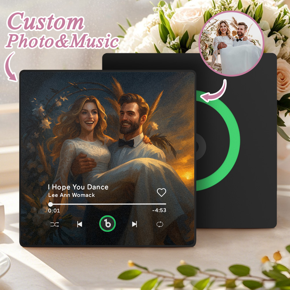 FridgeBeats Framed 4.0 Custom Photo Music Fridge Magnet Various Cartoon Style Song Fridge Magnet That Can Play Songs Wedding Gift-Veria Gifts