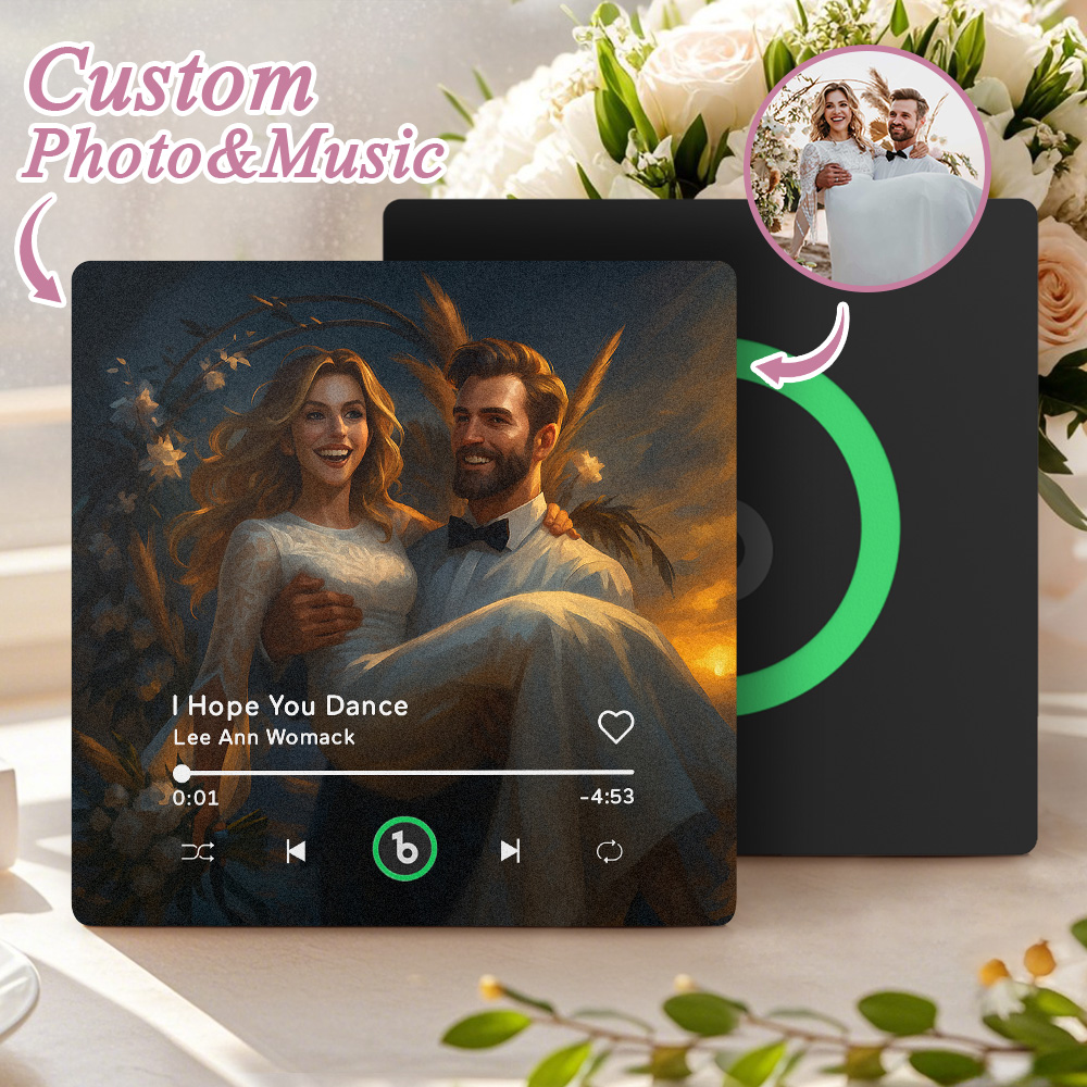 FridgeBeats Frameless 4.0 Custom Photo Music Fridge Magnet Various Cartoon Style Song Fridge Magnet That Can Play Songs Wedding Gift-Veria Gifts