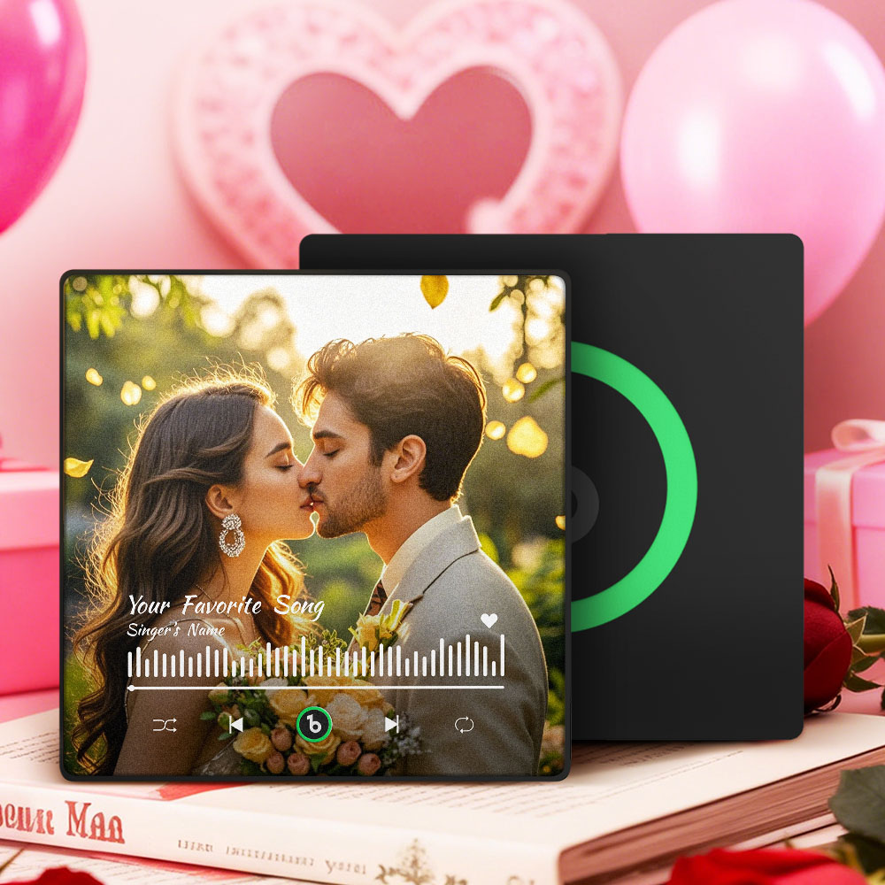 FridgeBeats Framed 4.0 Personalized Your Favorite Song Fridge Magnet Custom Fridge Magnet With Music and Photo Valentines Gift-Veria Gifts