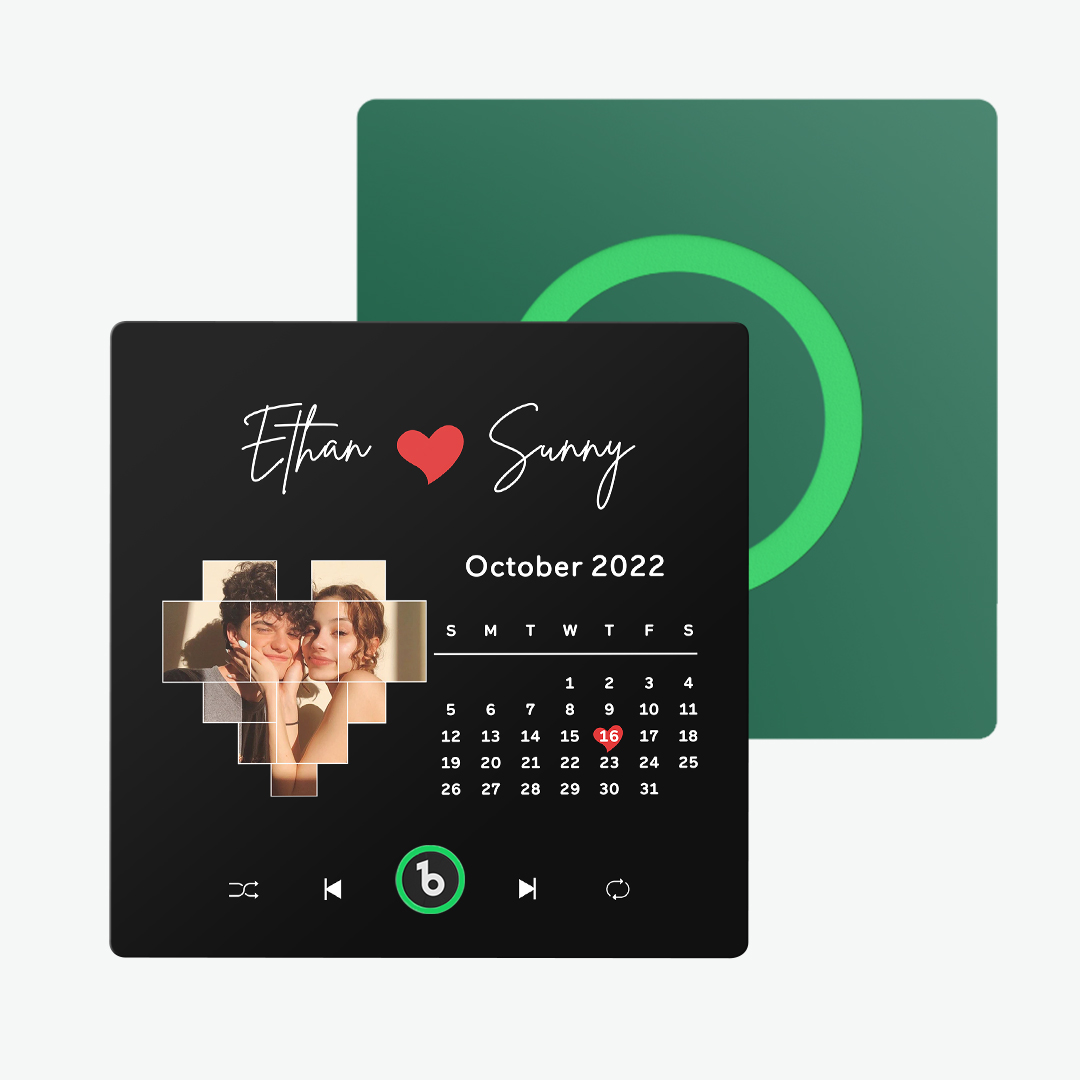 FridgeBeats Frameless Custom Music Fridge Magnet Love Calendar Fridge Magnet with Photo Unique Gift for Couple New 4.0 Upgrade-Veria Gifts