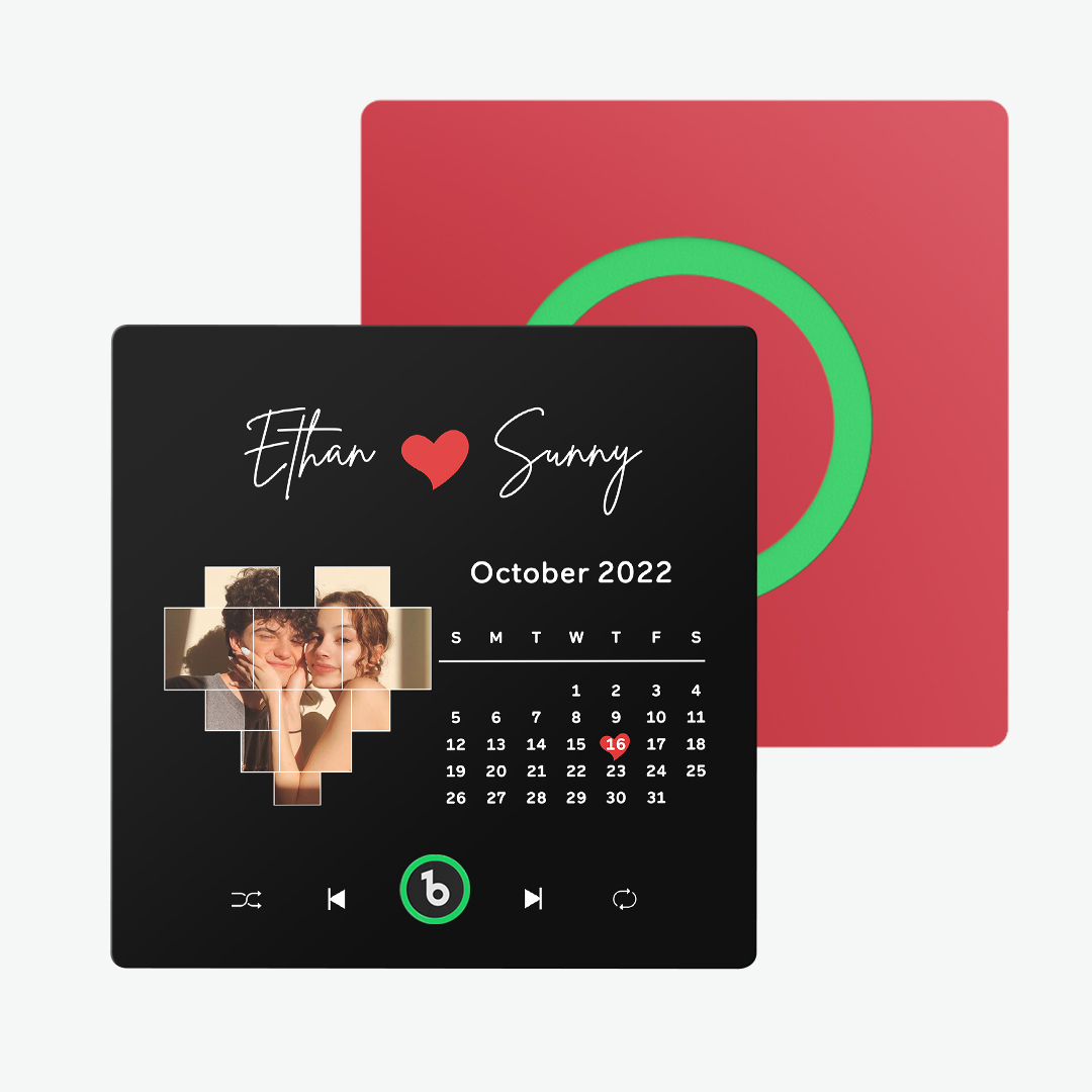 FridgeBeats Frameless Custom Music Fridge Magnet Love Calendar Fridge Magnet with Photo Unique Gift for Couple New 4.0 Upgrade-Veria Gifts