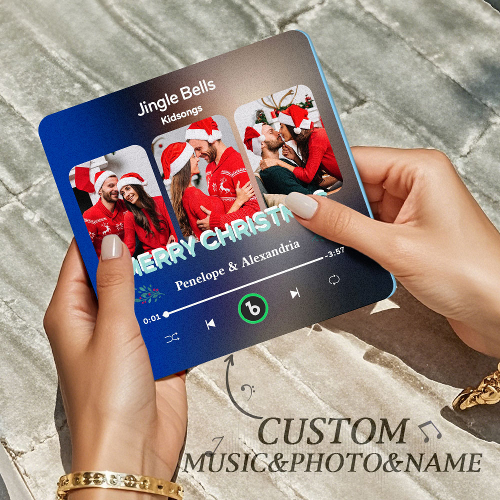 FridgeBeats Frameless 4.0 Custom 3 Photos Music Fridge Magnet FridgeBeats Pro Supports Bluetooth Connectivity Christmas Gifts-Veria Gifts