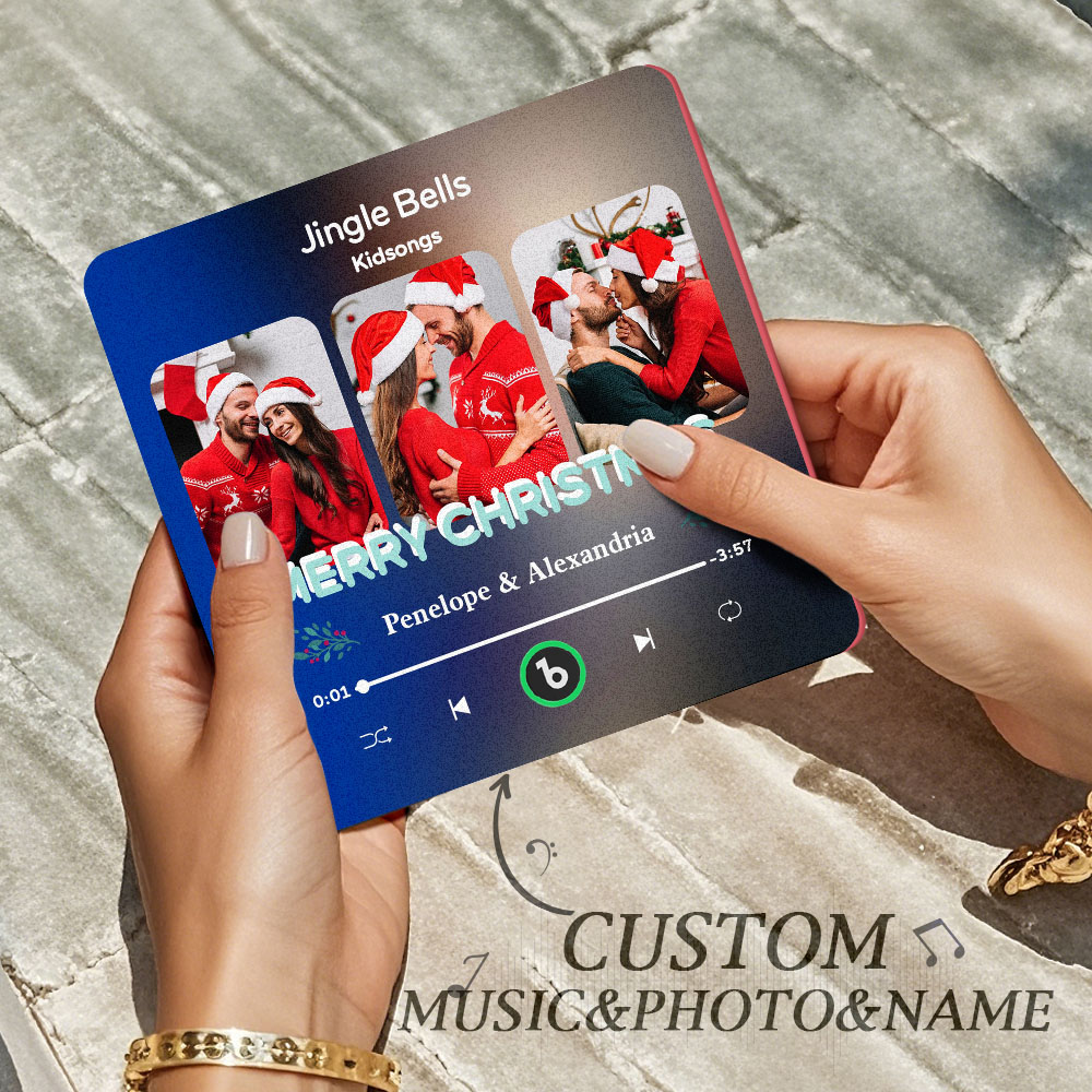 FridgeBeats Frameless 4.0 Custom 3 Photos Music Fridge Magnet FridgeBeats Pro Supports Bluetooth Connectivity Christmas Gifts-Veria Gifts