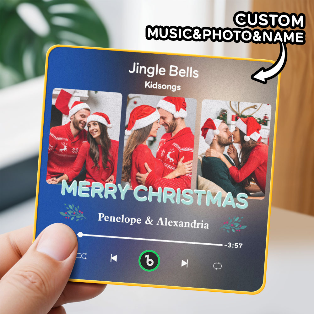 FridgeBeats Framed 4.0 Custom 3 Photos Music Fridge Magnet FridgeBeats Pro Supports Bluetooth Connectivity Christmas Gifts-Veria Gifts