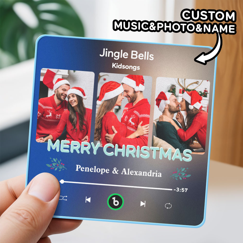 FridgeBeats Framed 4.0 Custom 3 Photos Music Fridge Magnet FridgeBeats Pro Supports Bluetooth Connectivity Christmas Gifts-Veria Gifts
