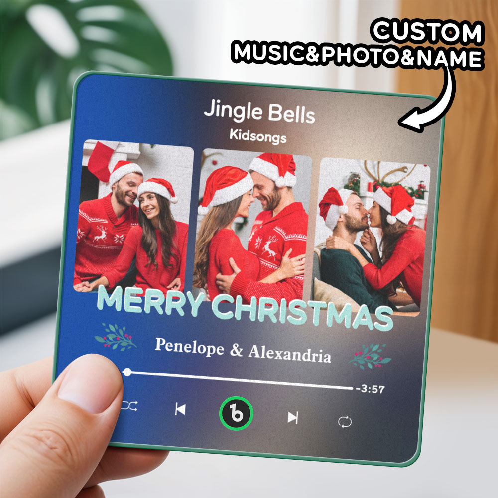 FridgeBeats Framed 4.0 Custom 3 Photos Music Fridge Magnet FridgeBeats Pro Supports Bluetooth Connectivity Christmas Gifts-Veria Gifts
