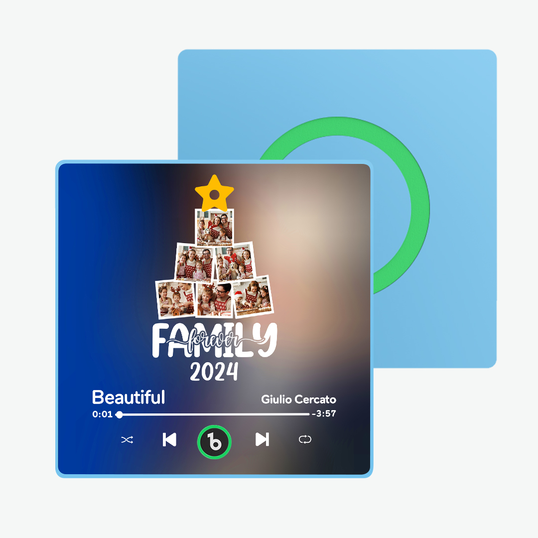 FridgeBeats Framed Custom Music Fridge Magnet Personalized Christmas Tree Photo Fridge Magnet Music That Can Be Played Christmas Gift-Veria Gifts