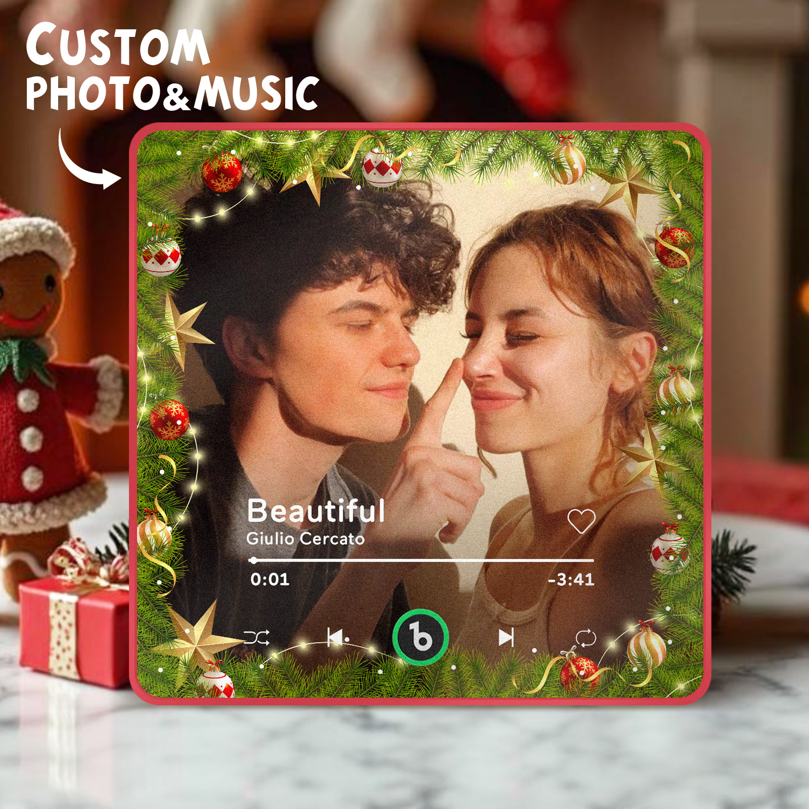 FridgeBeats Framed Custom Music & Photo Fridge Magnet FridgeBeats 4.0 Pro Supports Bluetooth Connectivity-Veria Gifts