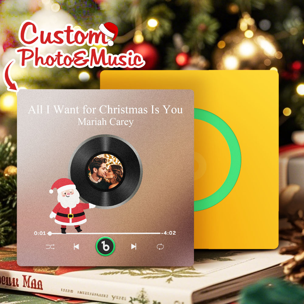 FridgeBeats Frameless 4.0 Custom Photo Music Fridge Magnet Colorful Santa Claus Fridge Magnet Music That Can Be Played Christmas Gift-Veria Gifts