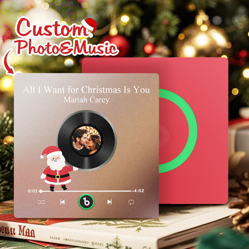 FridgeBeats Frameless 4.0 Custom Photo Music Fridge Magnet Colorful Santa Claus Fridge Magnet Music That Can Be Played Christmas Gift-Veria Gifts