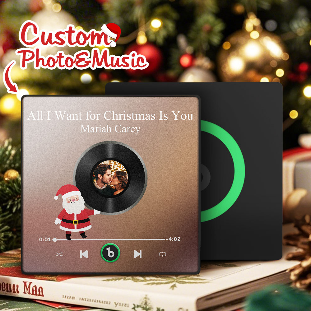 FridgeBeats Framed 4.0 Custom Photo Music Fridge Magnet Colorful Santa Claus Fridge Magnet Music That Can Be Played Christmas Gift-Veria Gifts
