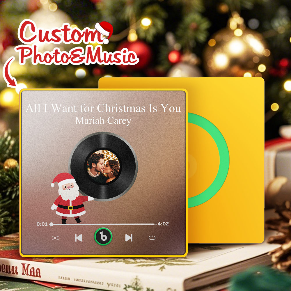 FridgeBeats Framed 4.0 Custom Photo Music Fridge Magnet Colorful Santa Claus Fridge Magnet Music That Can Be Played Christmas Gift-Veria Gifts