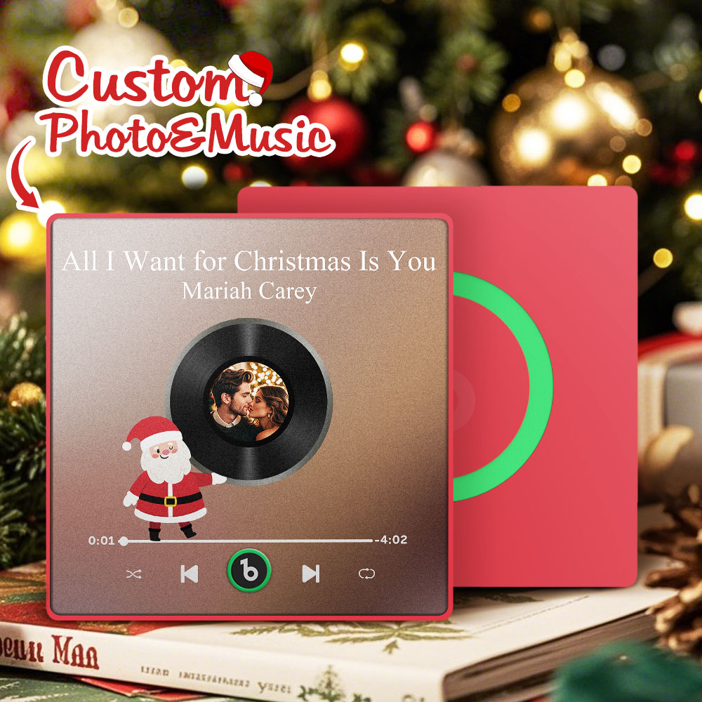 FridgeBeats Framed 4.0 Custom Photo Music Fridge Magnet Colorful Santa Claus Fridge Magnet Music That Can Be Played Christmas Gift-Veria Gifts
