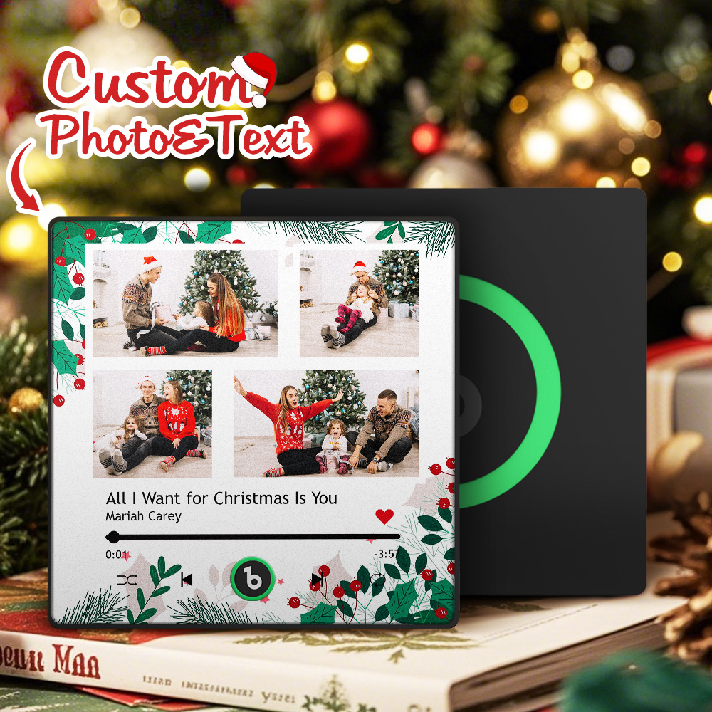 FridgeBeats Framed 4.0 Custom Music Fridge Magnet Personalized Multi Photo Fridge Magnet for Christmas Gift-Veria Gifts