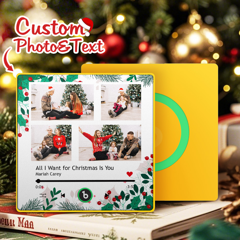 FridgeBeats Framed 4.0 Custom Music Fridge Magnet Personalized Multi Photo Fridge Magnet for Christmas Gift-Veria Gifts