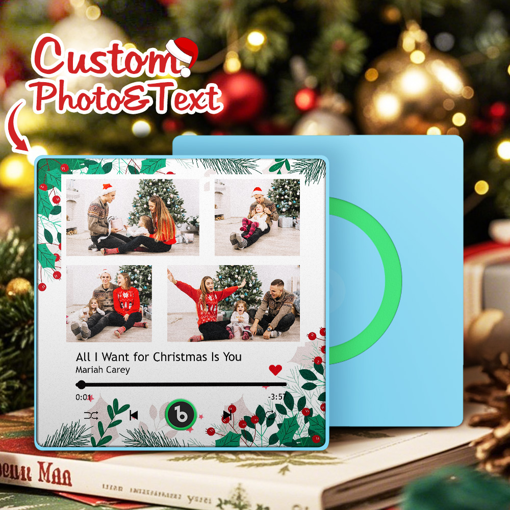 FridgeBeats Framed 4.0 Custom Music Fridge Magnet Personalized Multi Photo Fridge Magnet for Christmas Gift-Veria Gifts