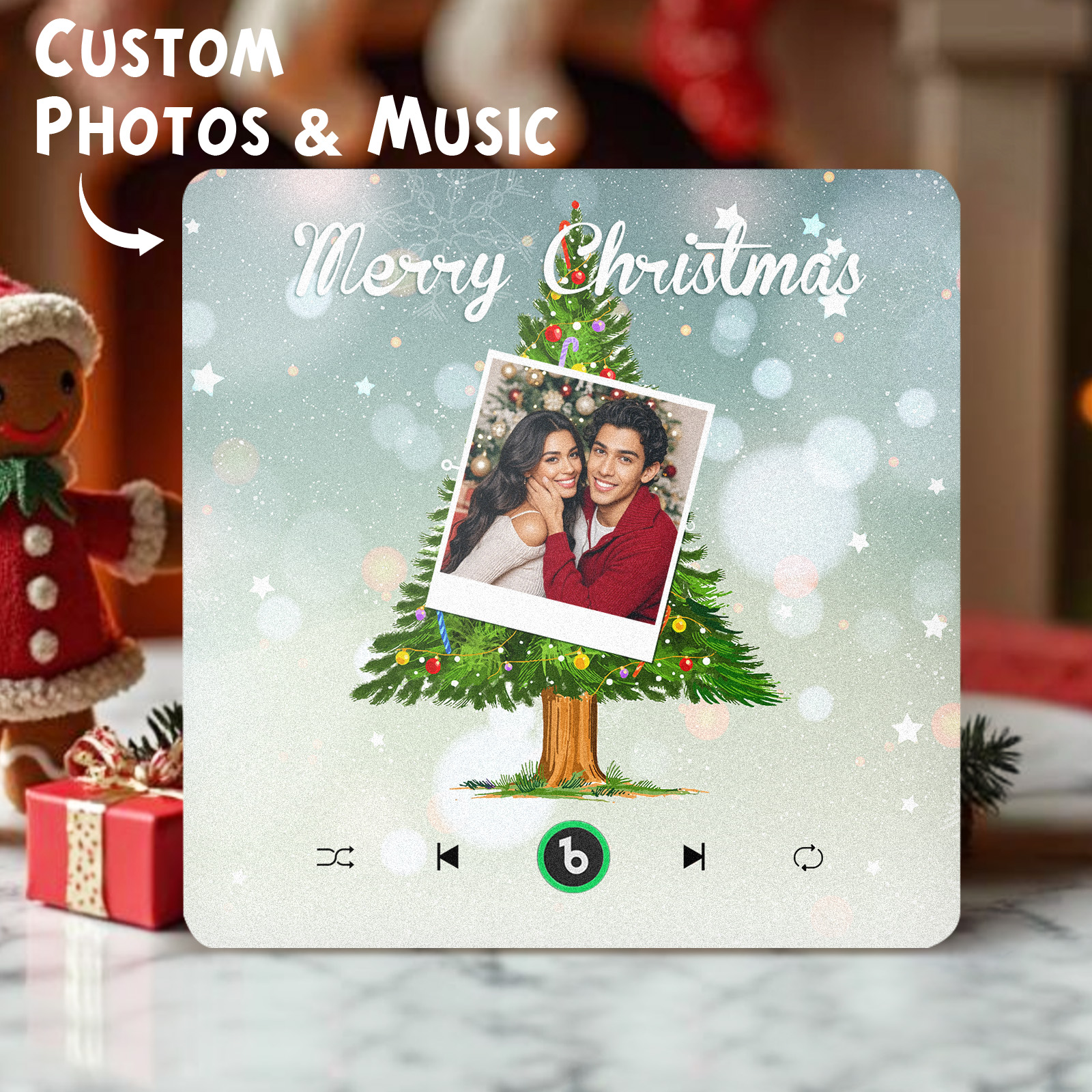 FridgeBeats Frameless 4.0 Custom Music And Photo Fridge Magnet Christmas Tree Fridge Magnet for Christmas Gifts-Veria Gifts