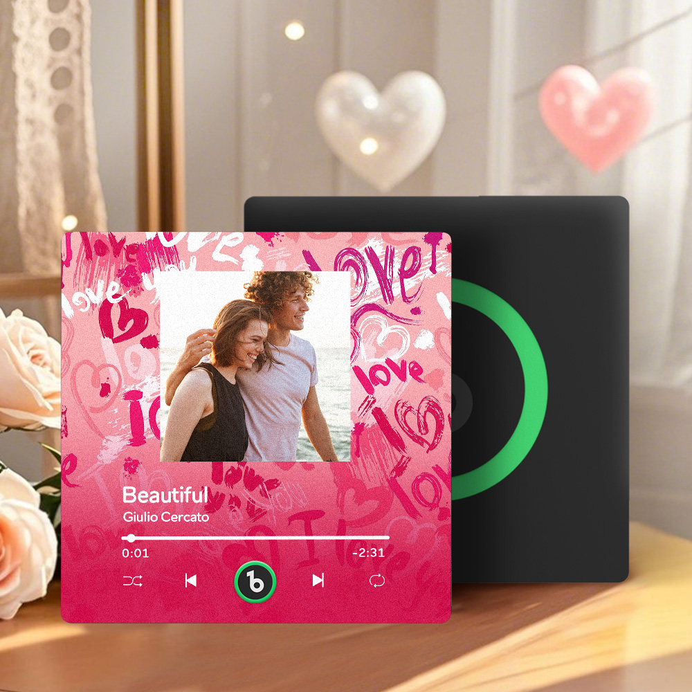 FridgeBeats Frameless 4.0 Personalized Love Theme Music Fridge Magnet Valentines Gift Music Wall Photo Sticker Music Movement-Veria Gifts