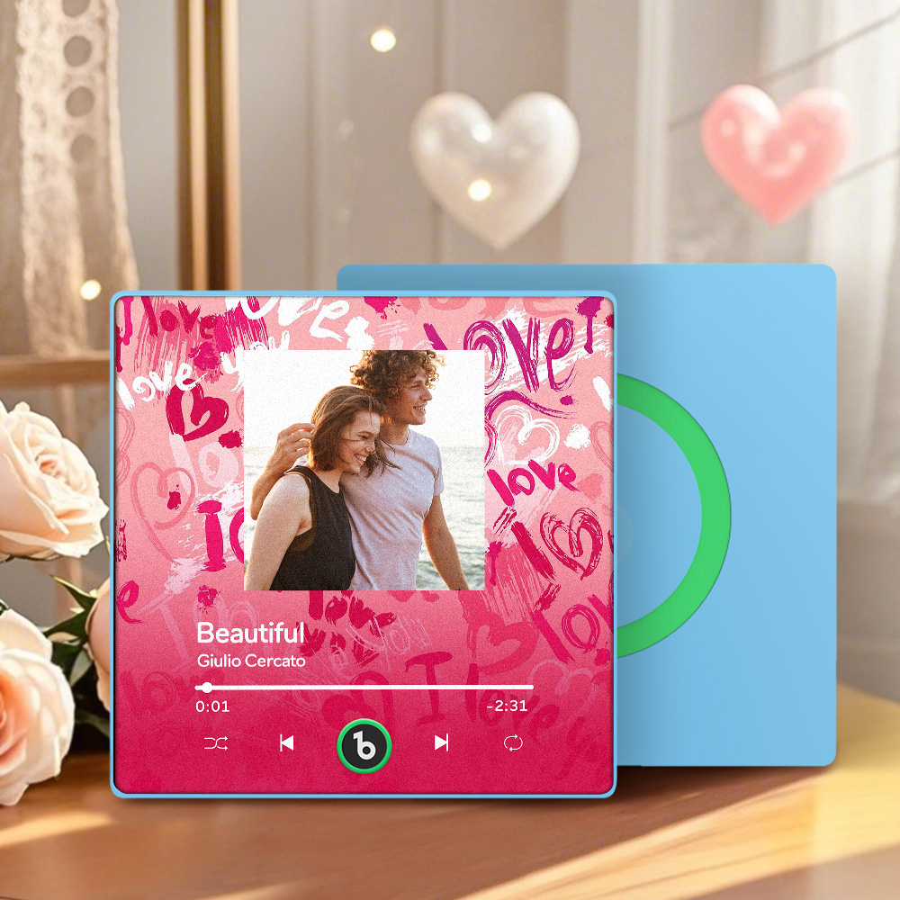 FridgeBeats Framed 4.0 Personalized Love Theme Music Fridge Magnet Valentines Gift Music Wall Photo Sticker Music Movement-Veria Gifts
