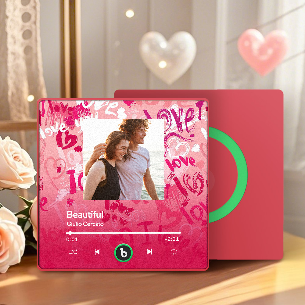 FridgeBeats Framed 4.0 Personalized Love Theme Music Fridge Magnet Valentines Gift Music Wall Photo Sticker Music Movement-Veria Gifts