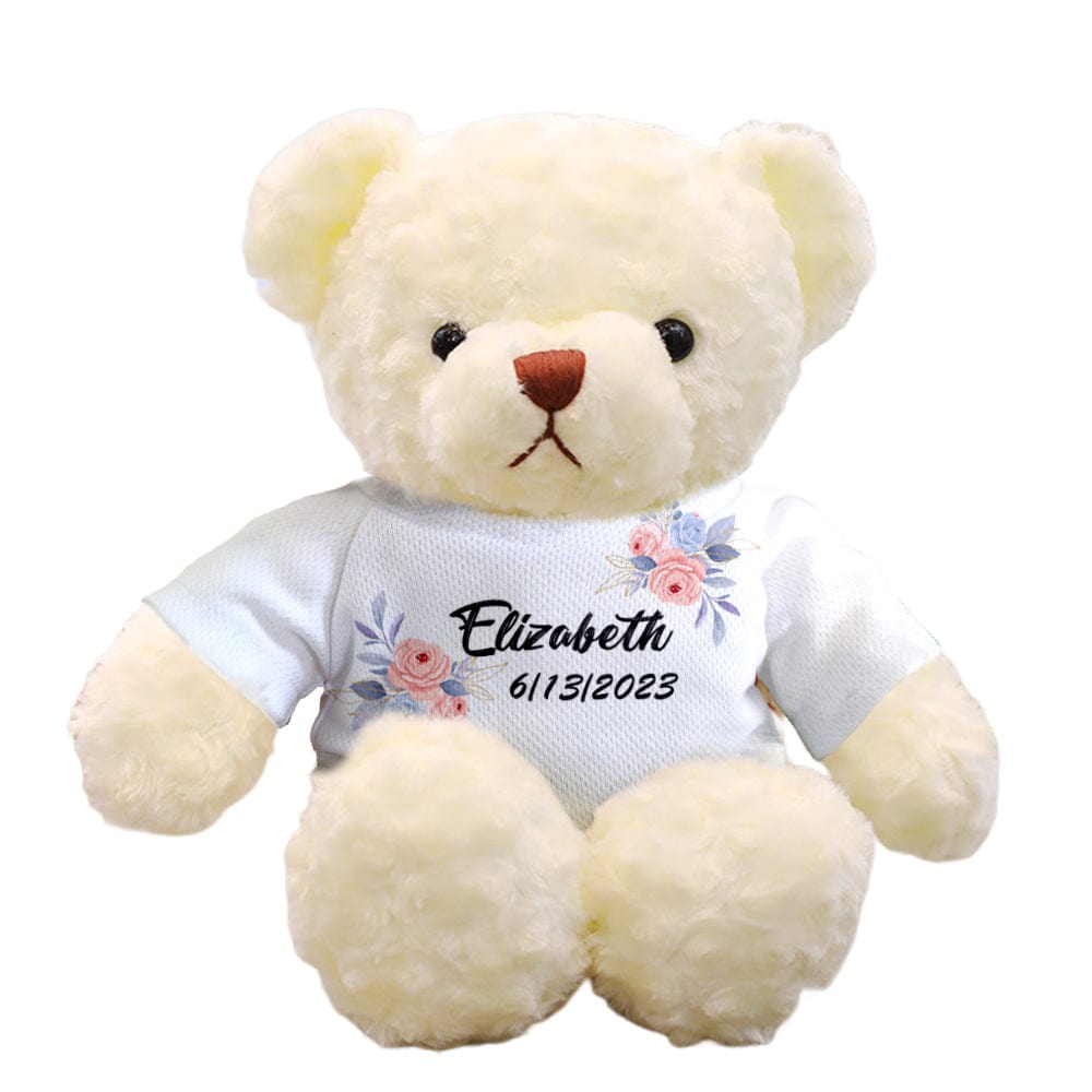 Custom Teddy Bear Doll Personalized Flowers Teddy Bear Plush Toys Birthday Gifts for Kids-Veria Gifts
