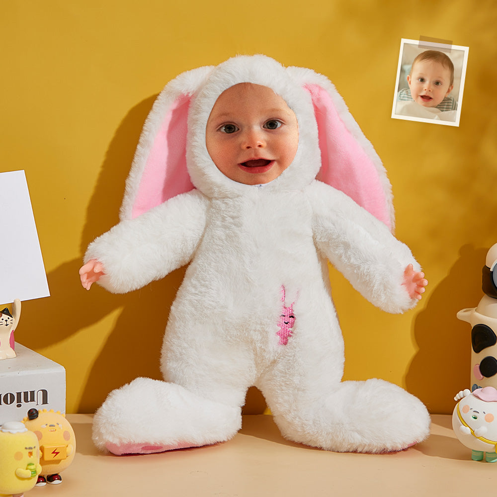 Custom Photo Face Doll Plush Bunny Cute Gifts-Veria Gifts