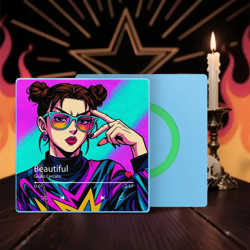 FridgeBeats Framed 4.0 Custom Anime-style Music Fridge Magnet and Photo with Colorful Frame Music Wall Photo Sticker Music Movement-Veria Gifts