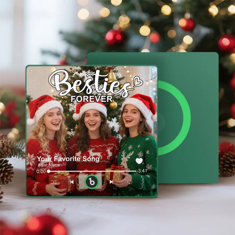 FridgeBeats Framed 4.0 Custom Besties Forever Song Magnet Personalized Music Fridge Magnet Heartfelt Christmas Gift For Best Friends-Veria Gifts