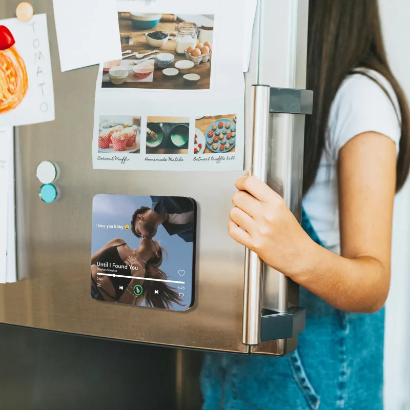 FridgeBeats Frameless 4.0 Custom Photo & Text Music Fridge Magnet Personalized Music Refrigerator Magnet Valentines Gift-Veria Gifts