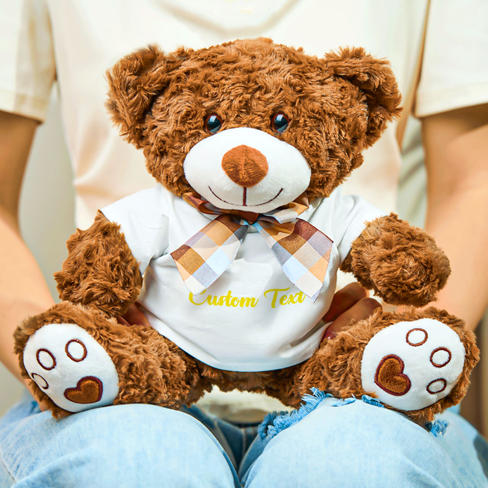 Personalized Bear Plush Stuffed Toy with Custom Text Gift for Baby Shower-Veria Gifts