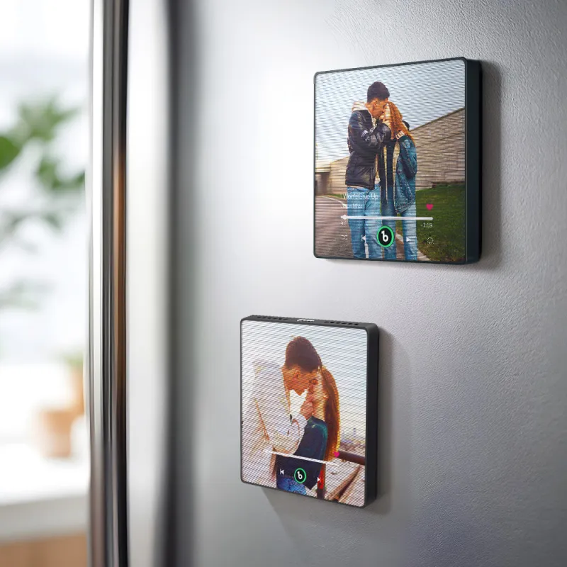 FridgeBeats Framed 4.0 Custom Lenticular Flip Music Fridge Magnet Personalized 2 Photos in 1 Album Fridge Magnet for Couple-Veria Gifts