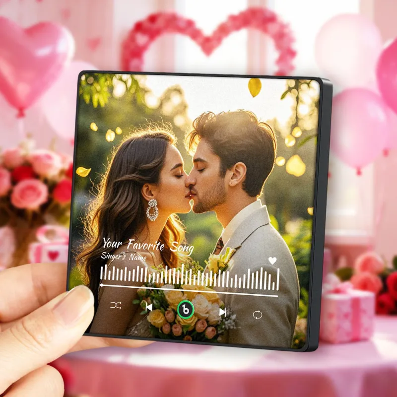 FridgeBeats Framed 4.0 Personalized Your Favorite Song Fridge Magnet Custom Fridge Magnet With Music and Photo Valentines Gift-Veria Gifts