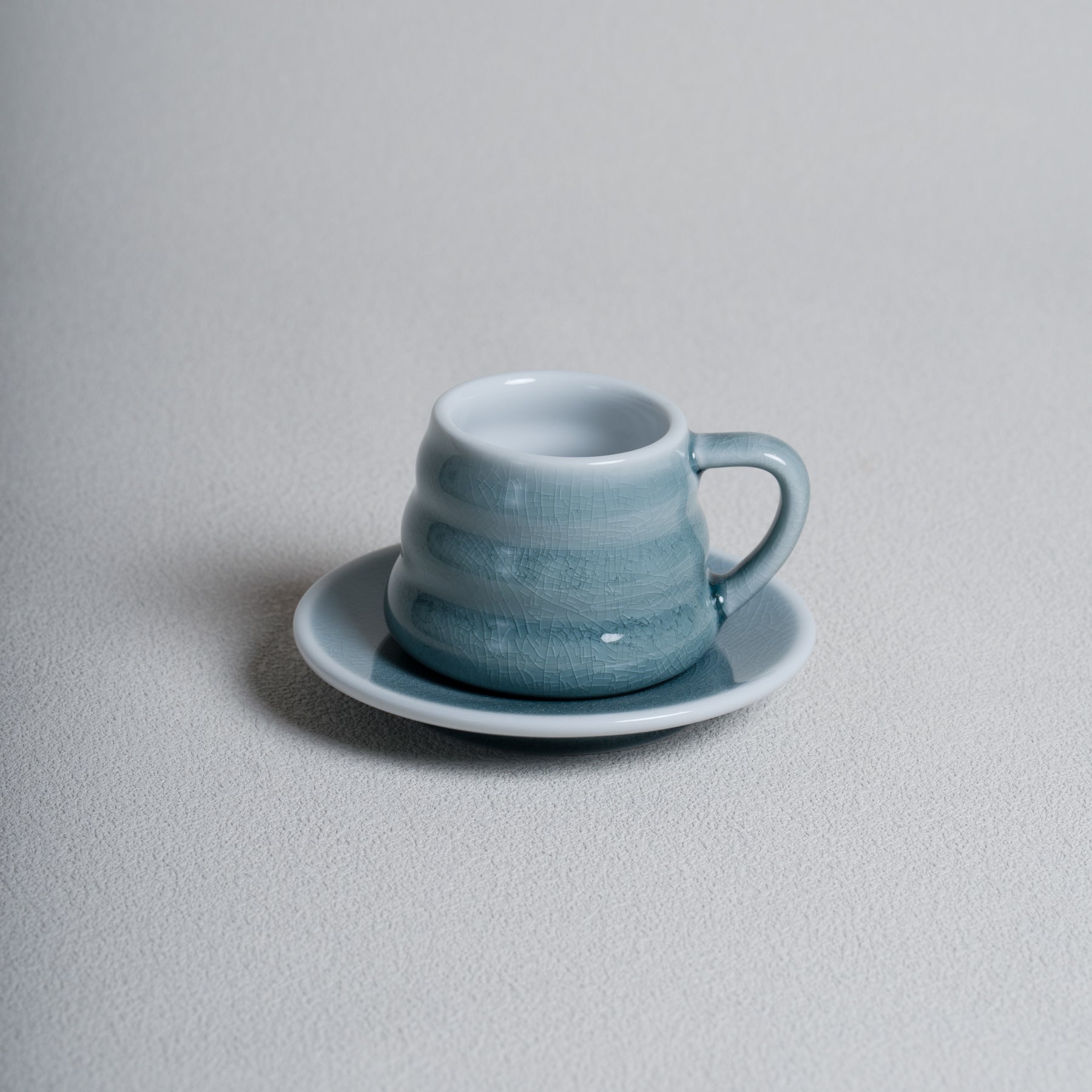 Four Lisle 110ml Ibrik Coffee Cup and Saucer - Detail & Angle View 3