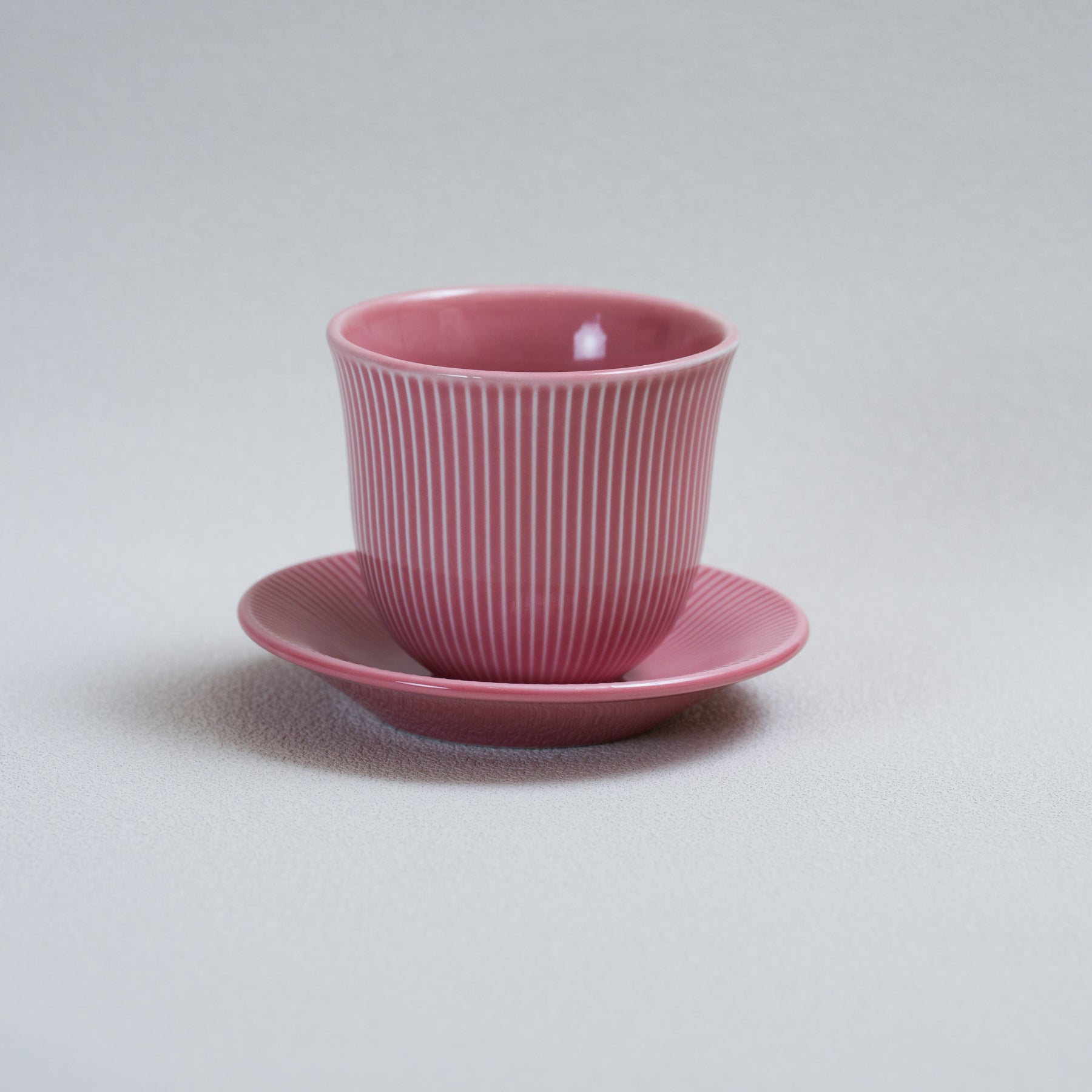 Four Lisle 250ml Embossed Tasting Cup and 13cm Embossed Plate - Detail & Angle View 2