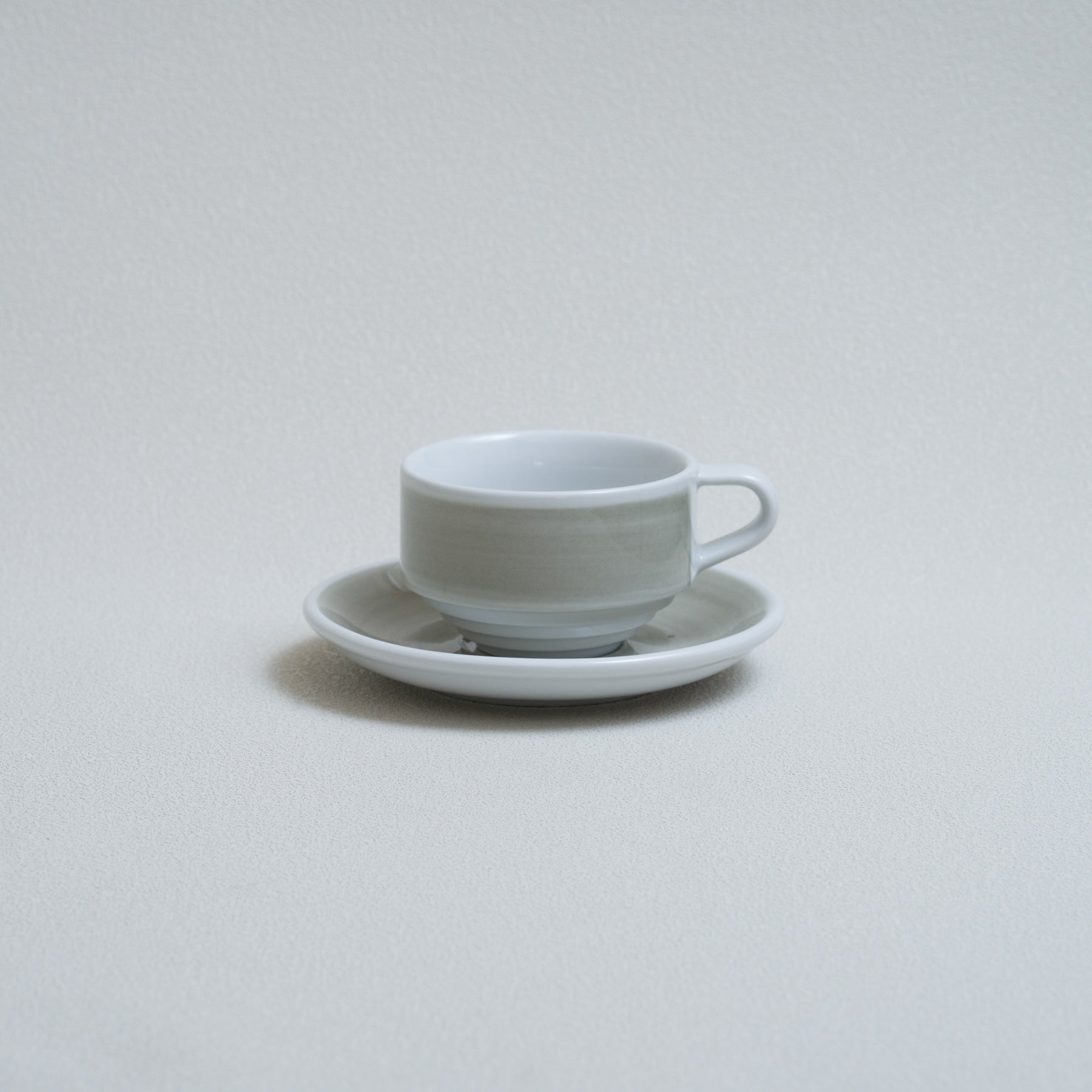 Four Lisle 120ml Cortado Cup and 13cm Shared Saucer - Detail & Angle View 2