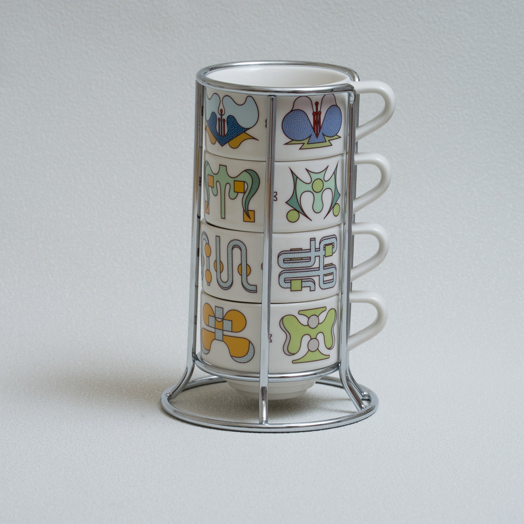 Four Lisle Botanical Story 165ml Flat White Cup Set - Detail & Angle View 2