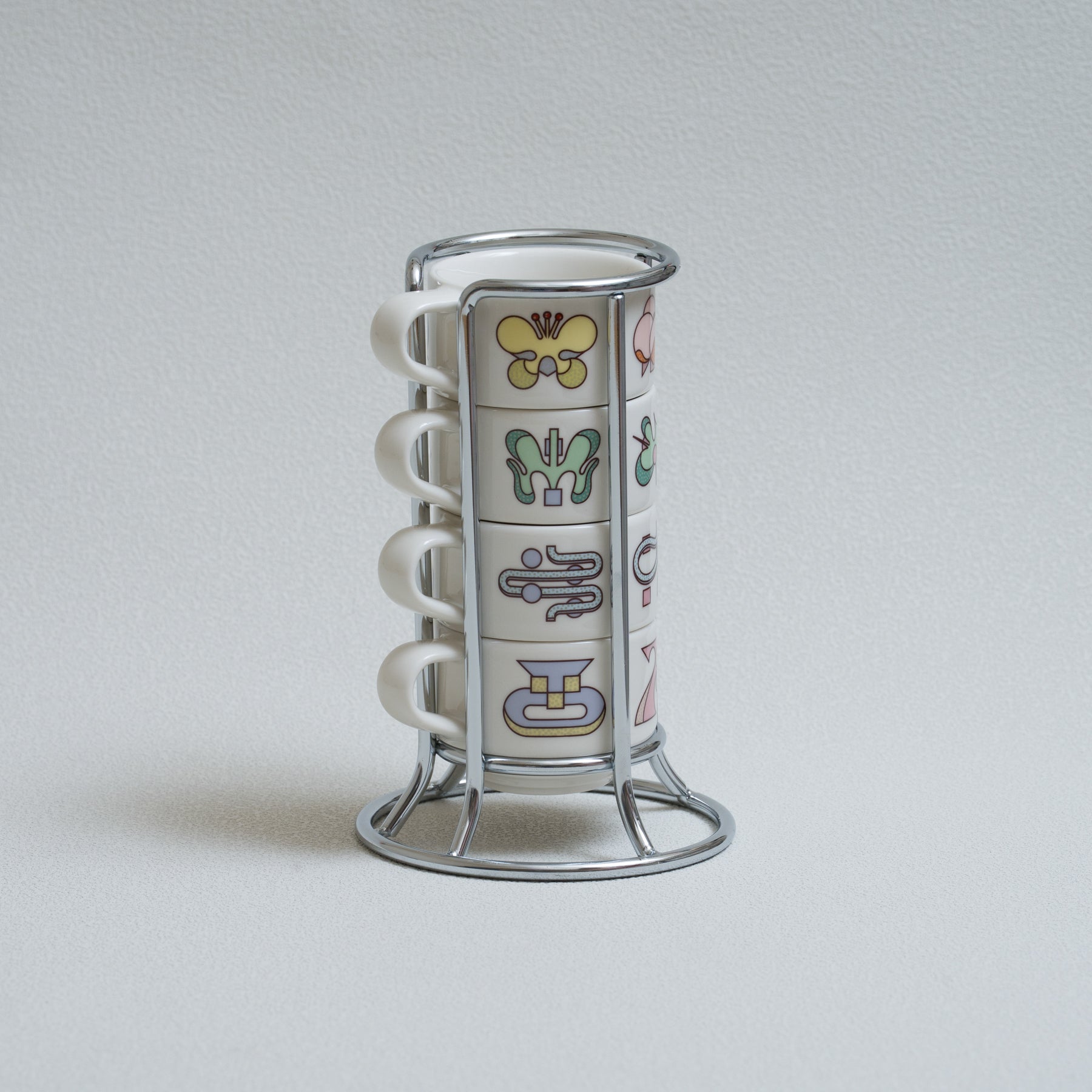 Four Lisle Botanical Story 60ml Espresso Cup Set - Detail & Angle View 3