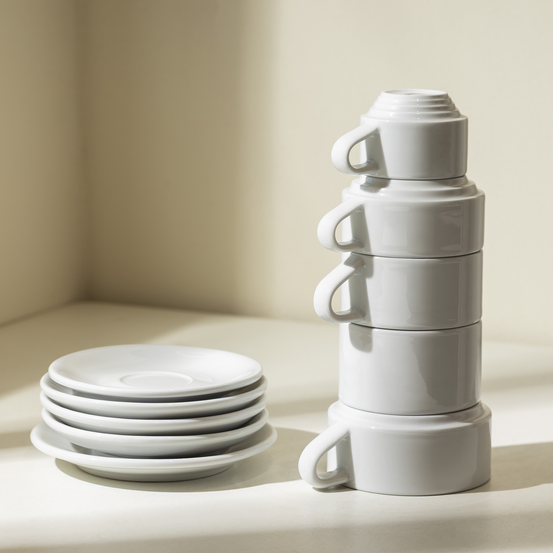 Four Lisle Set of 5 - All Size Deco Cups and Saucers - Main Product View