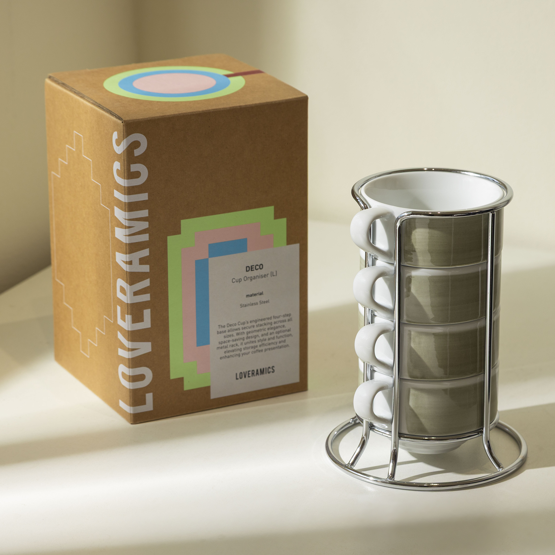 Four Lisle Set of 4 x 220ml Cappuccino Cups - Detail & Angle View 2