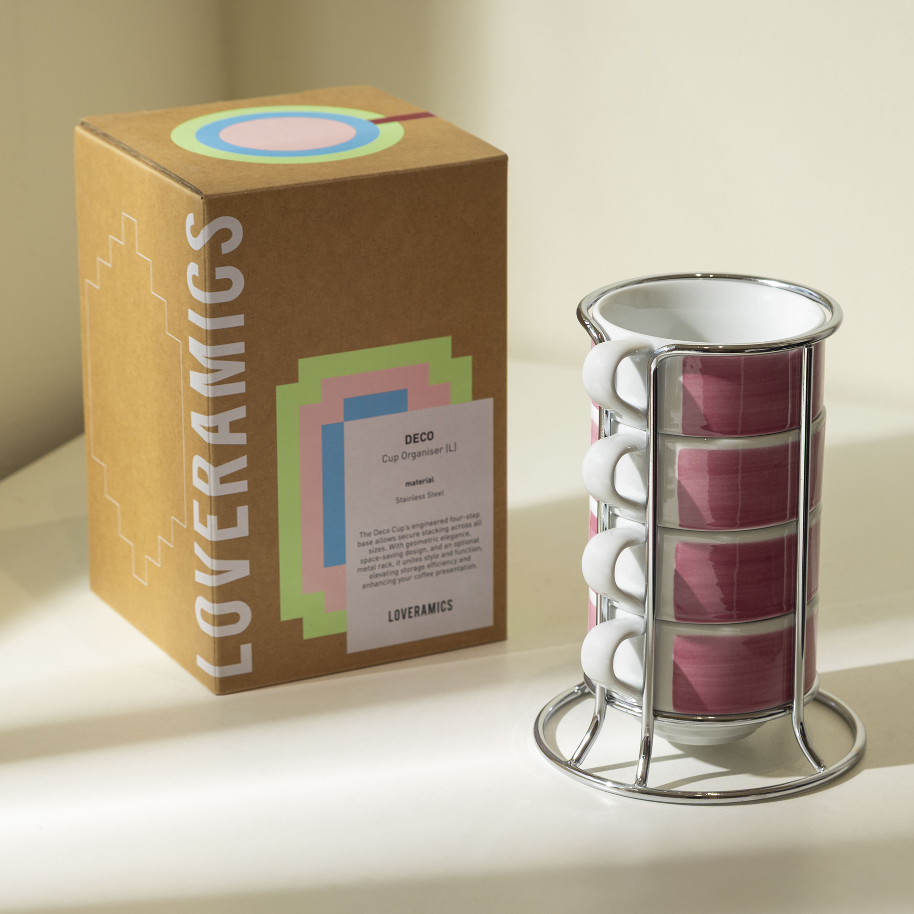 Four Lisle Set of 4 x 220ml Cappuccino Cups - Detail & Angle View 3
