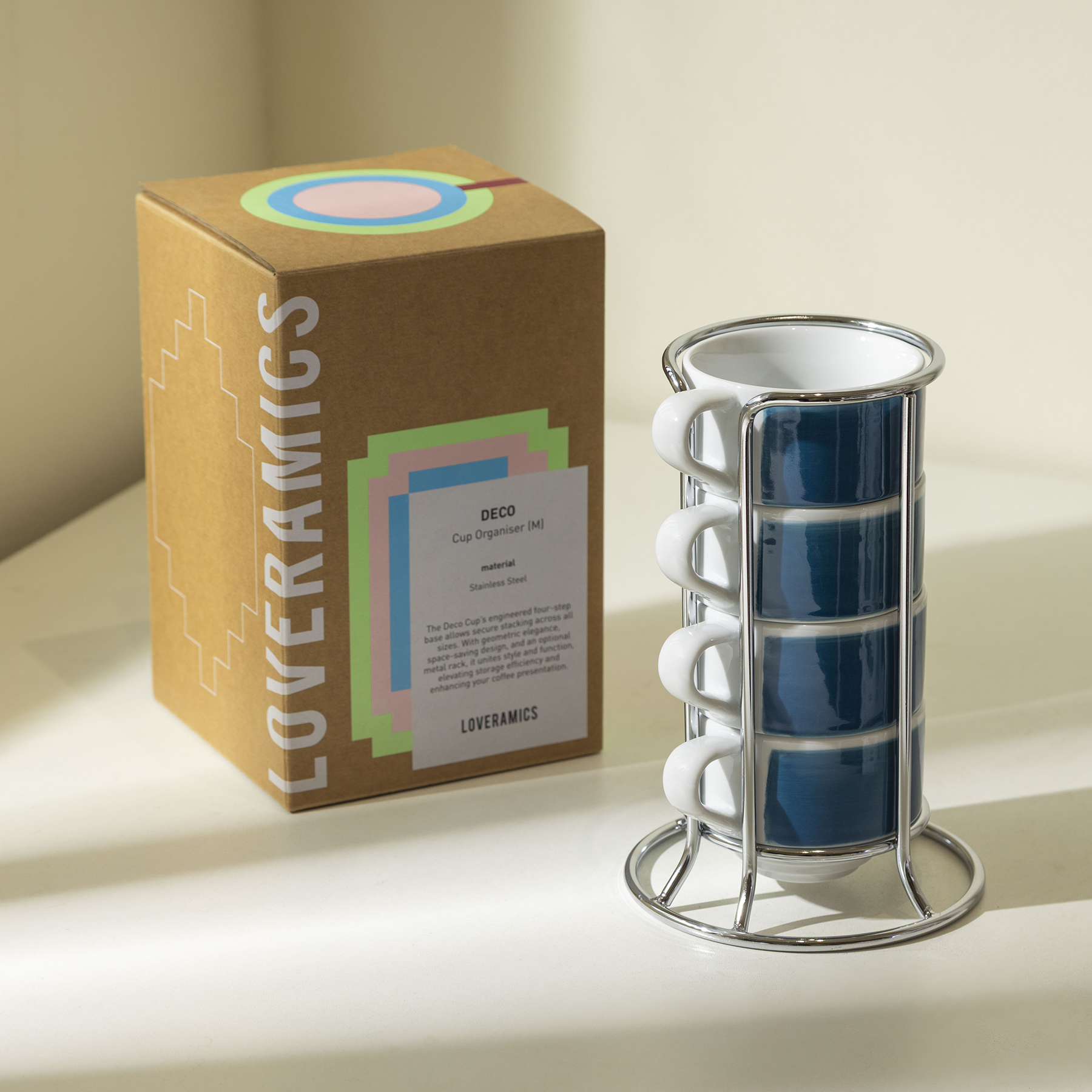 Four Lisle Set of 4 x 165ml Flat White Cups - Detail & Angle View 2