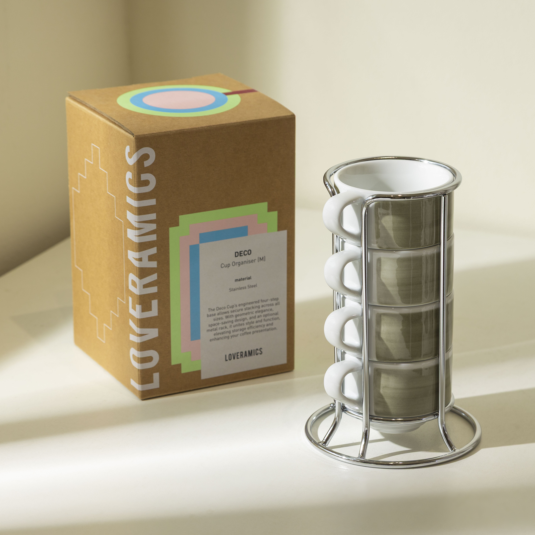 Four Lisle Set of 4 x 165ml Flat White Cups - Detail & Angle View 3