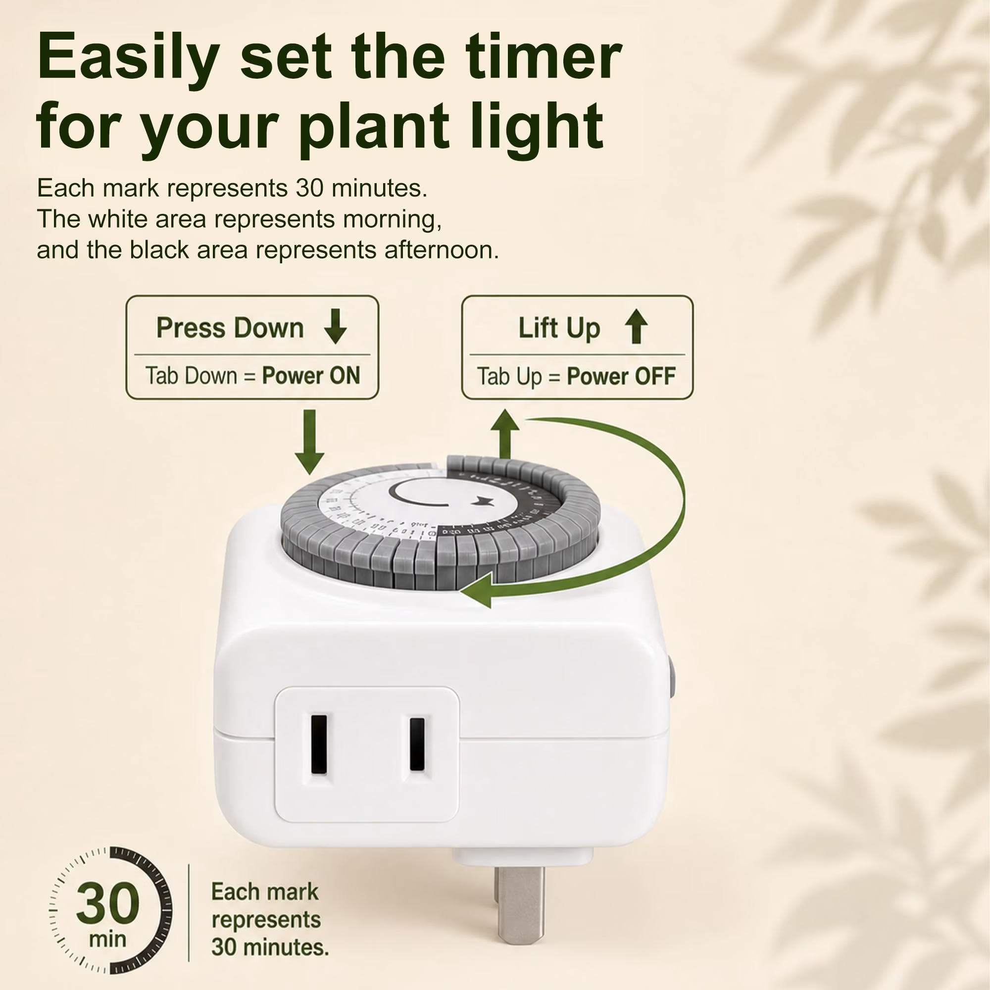 2 Pack Boho Rattan LED Grow Light, 10W Full Spectrum, 24H Timer, 15FT Cord, 110-220V, Hanging Plant Lamp for Indoor Tall Plants