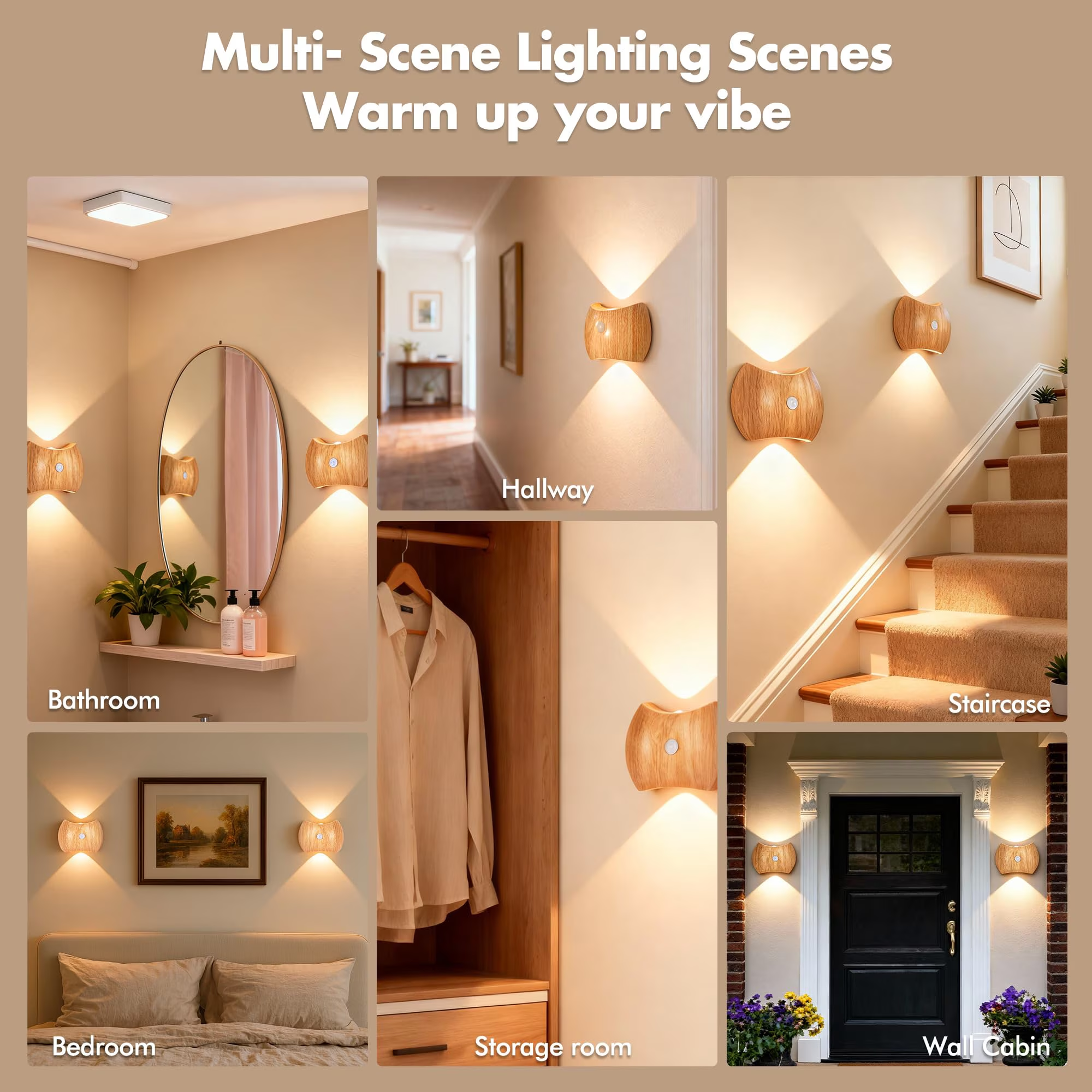 Rechargeable Motion Sensor Wall Sconce, 2 Pack Wireless LED Light with Magnetic Mount, up and Down Lighting for Bedroom, Hallway and Stair