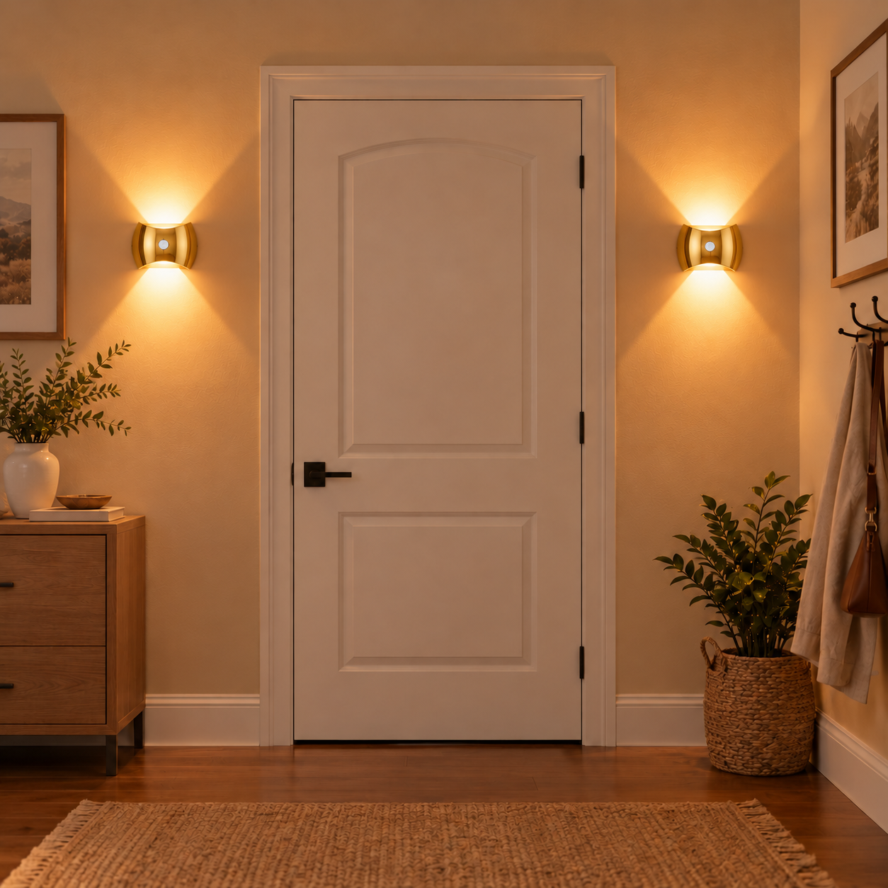 Rechargeable Motion Sensor Wall Sconce, 2 Pack Wireless LED Light with Magnetic Mount, up and Down Lighting for Bedroom, Hallway and Stair