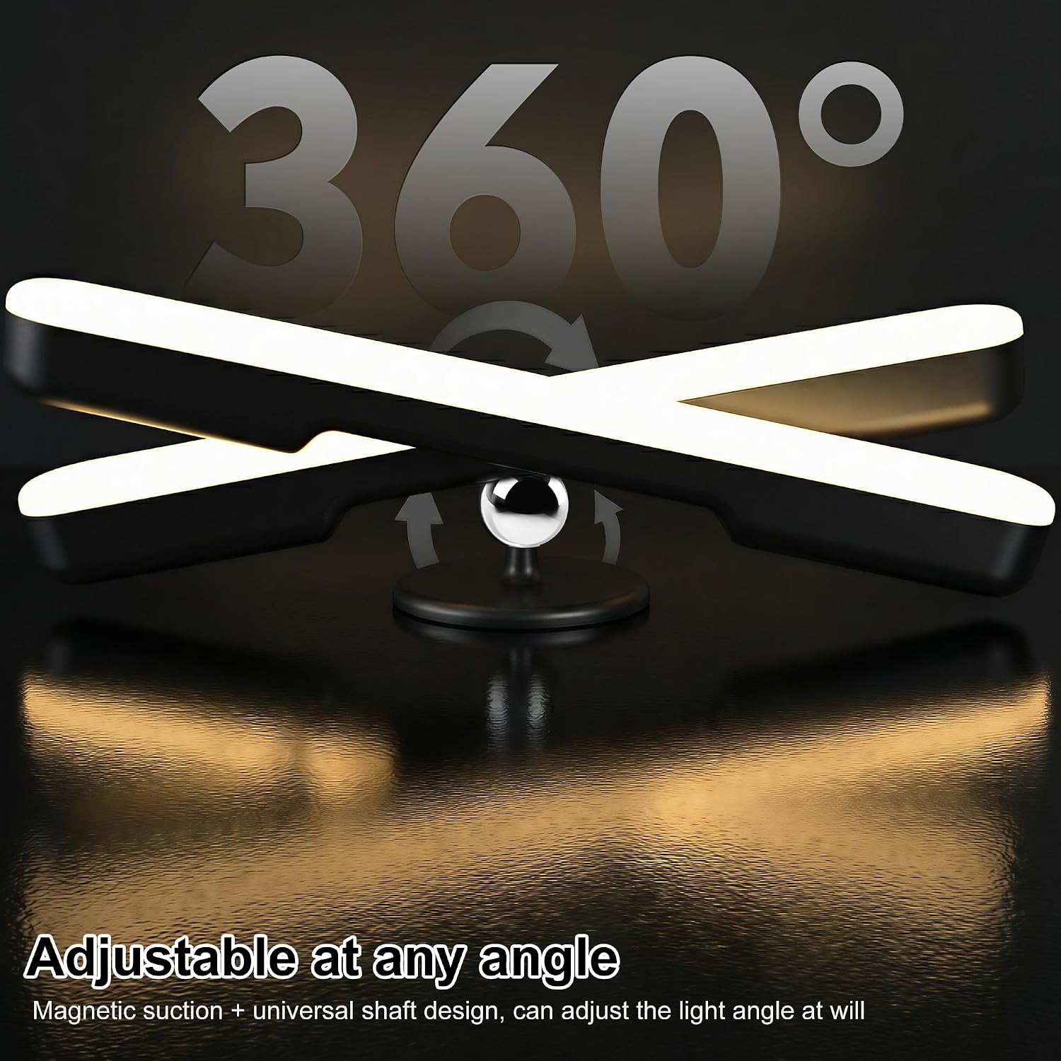 Benreom Wireless Vanity Light for Mirror, Rechargeable LED Bar, Black
