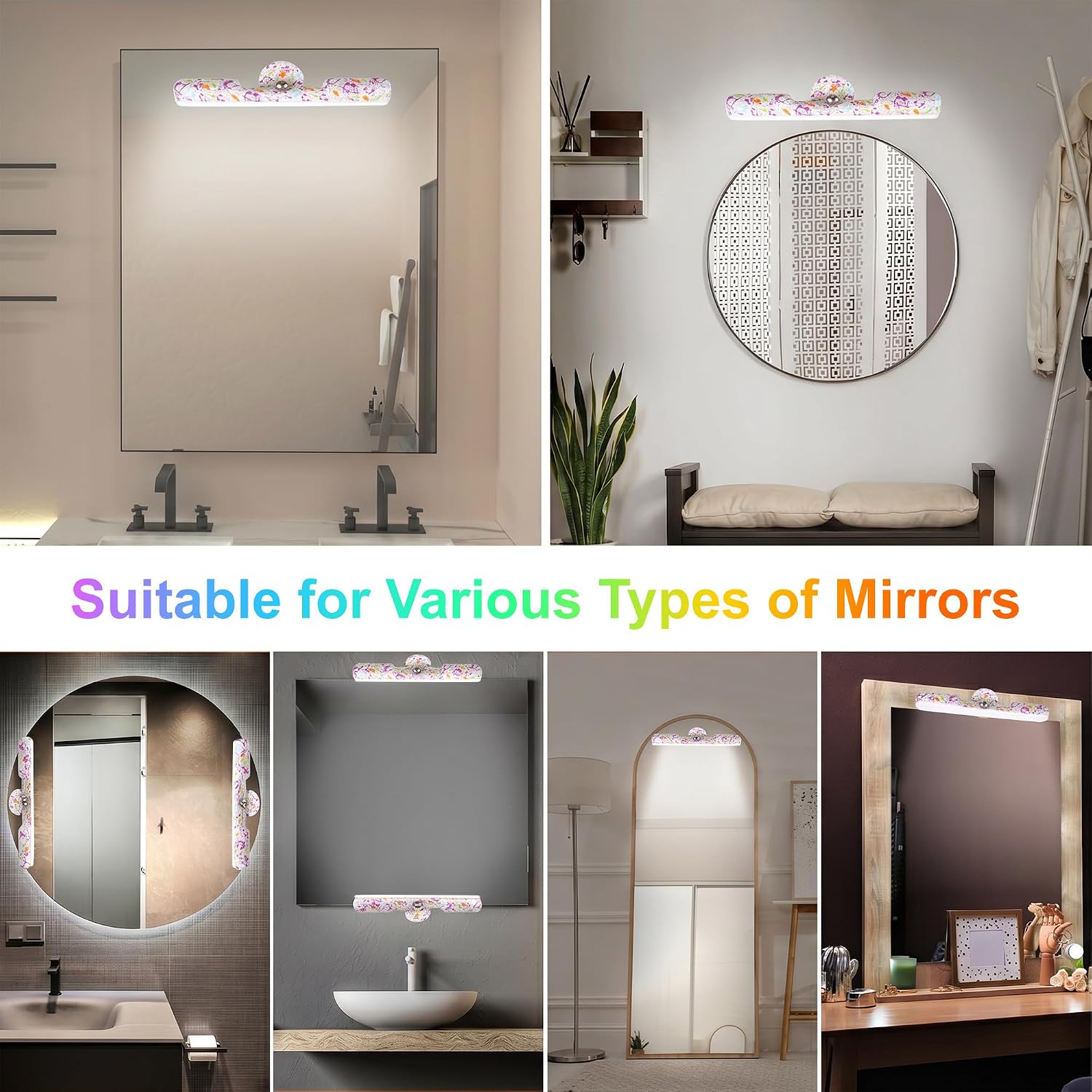 Benreom 2 Pack Rechargeable Vanity Lights for Mirror, Magnetic LED Bars