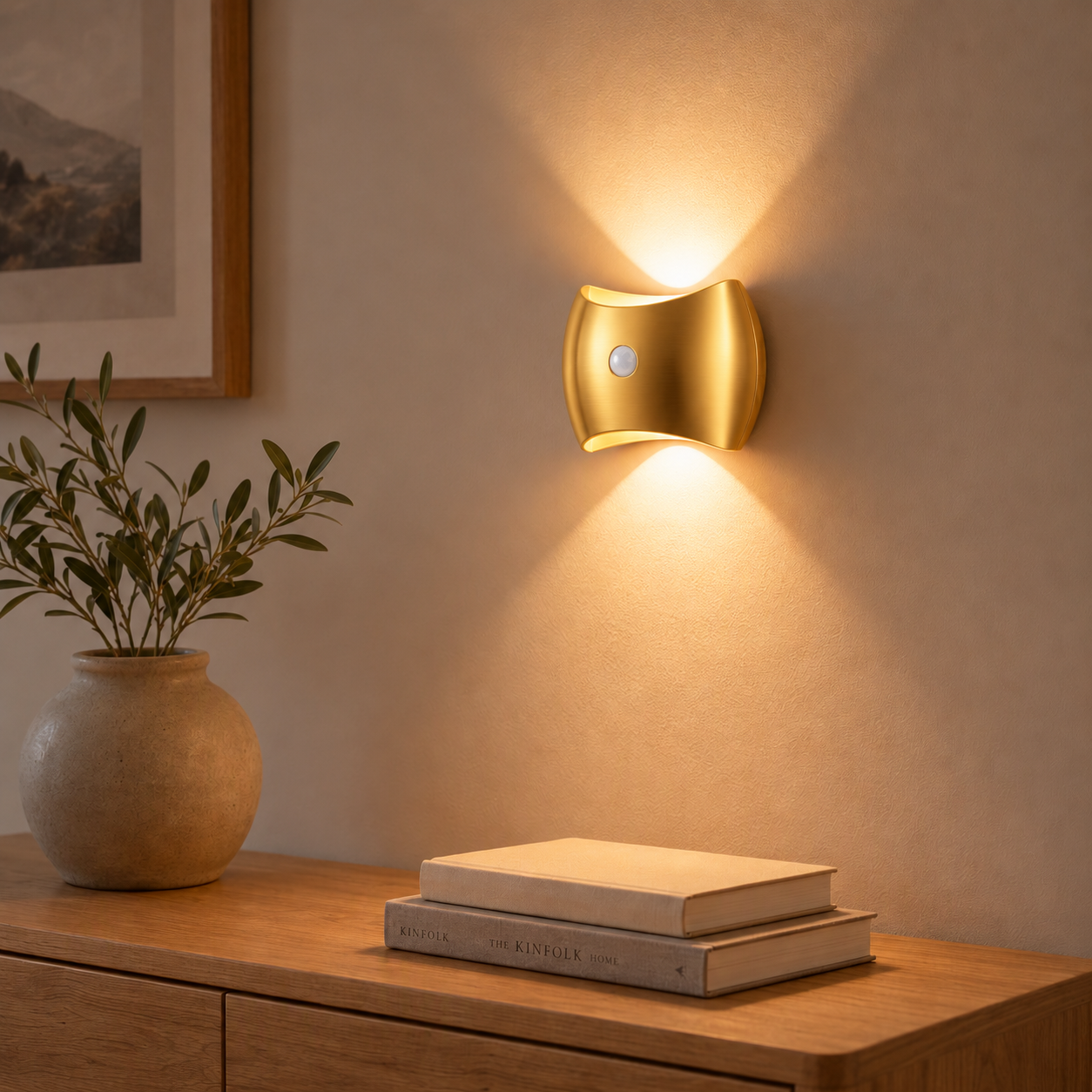 Rechargeable Motion Sensor Wall Sconce, 2 Pack Wireless LED Light with Magnetic Mount, up and Down Lighting for Bedroom, Hallway and Stair