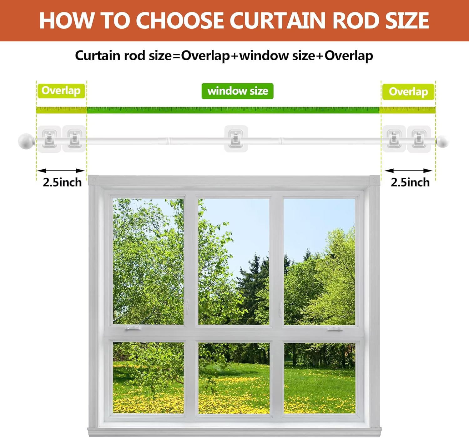 Curtain Rods No Drilling for Windows 32 to 128 Inch, 5/8 Inch Diameter Drapey Pole with No Drill Curtain Rod Brackets, Renter Friendly Cortineros Para Ventanas (White)
